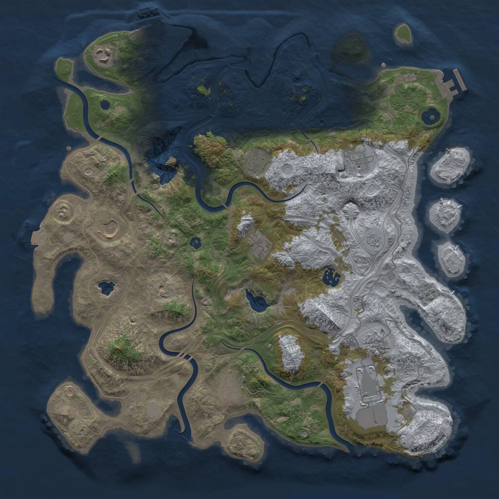 Rust Map: Procedural Map, Size: 4250, Seed: 1760108465, 16 Monuments