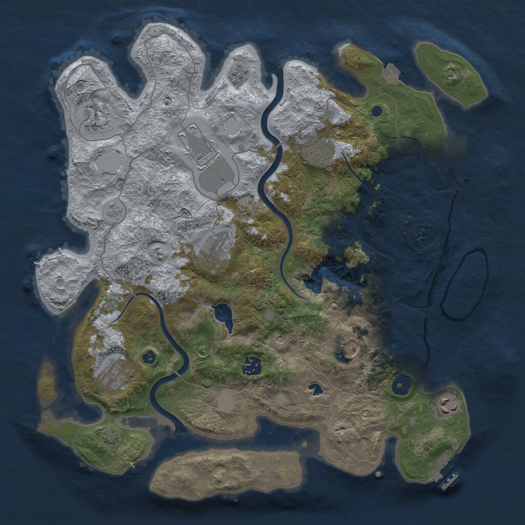 Rust Map: Procedural Map, Size: 4000, Seed: 2469957, 14 Monuments