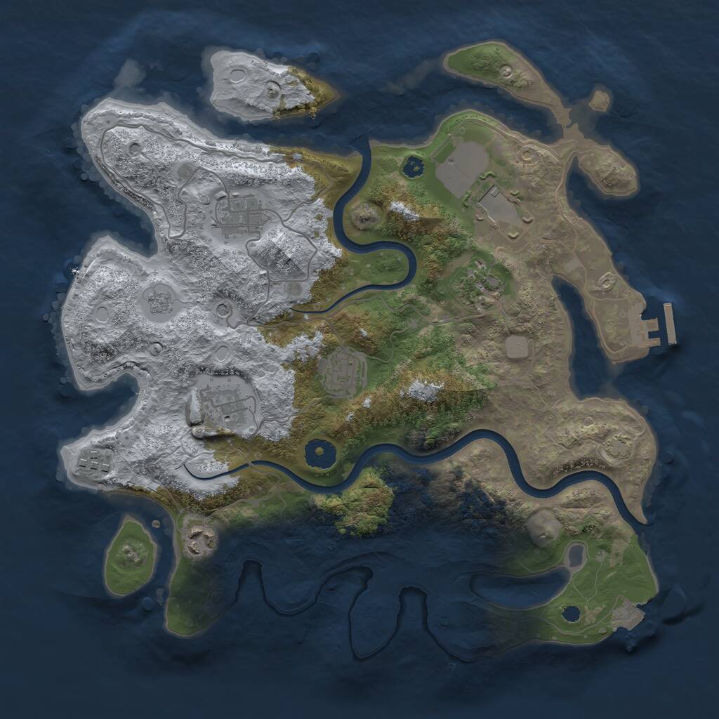 Rust Map: Procedural Map, Size: 3500, Seed: 20260904, 12 Monuments