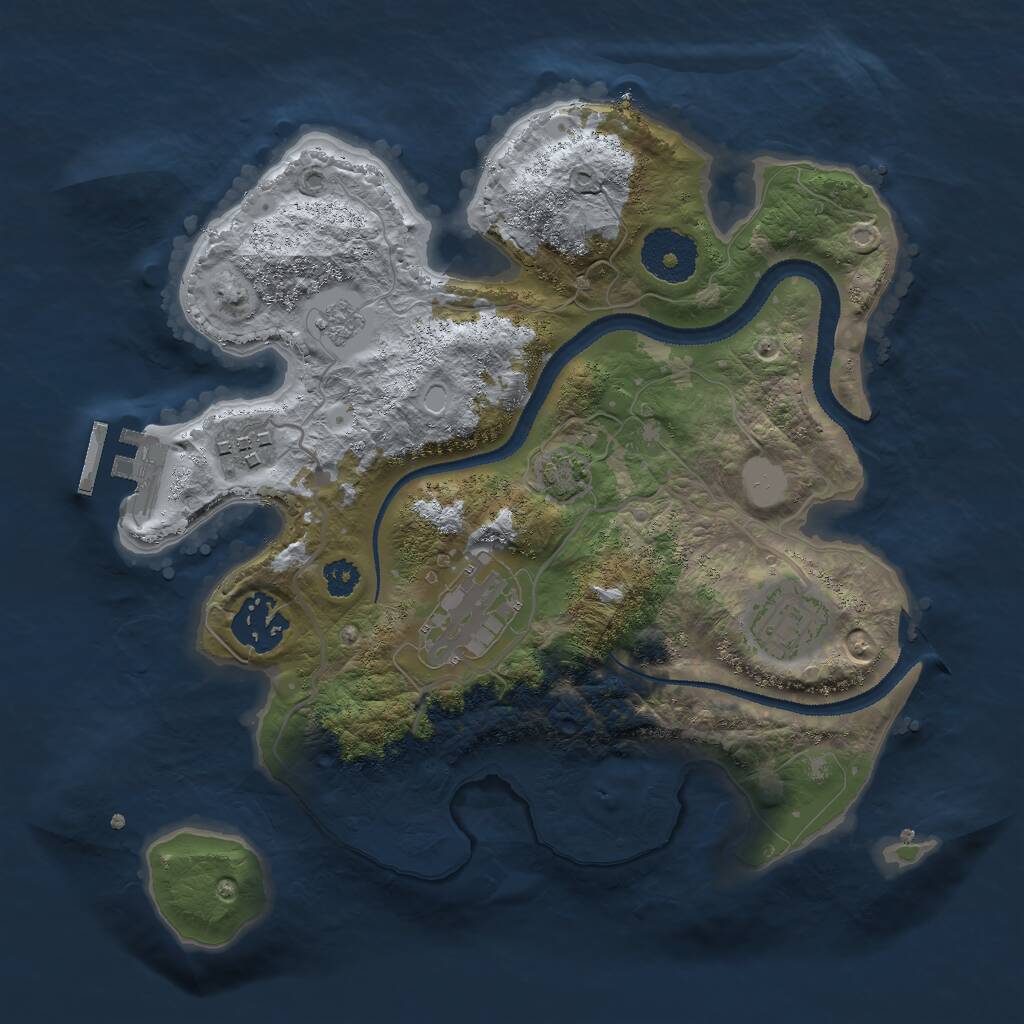 Rust Map: Procedural Map, Size: 2800, Seed: 1484846634, 8 Monuments