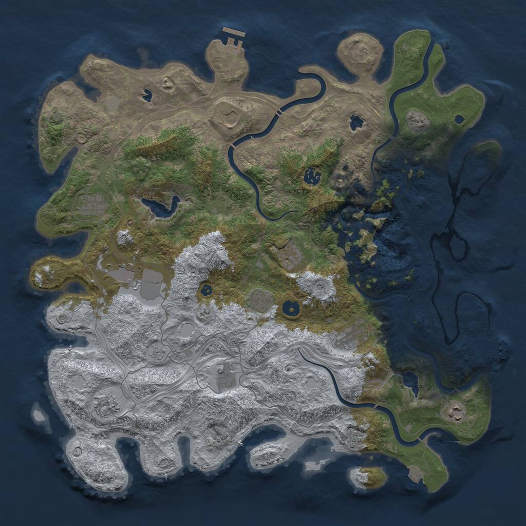 Rust Map: Procedural Map, Size: 4650, Seed: 1555554018, 17 Monuments