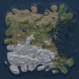Thumbnail Rust Map: Procedural Map, Size: 4650, Seed: 1555554018, 17 Monuments