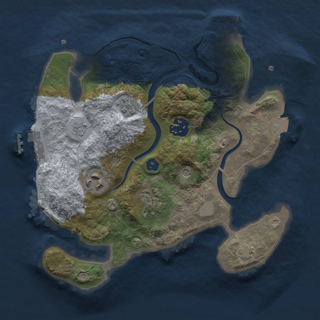 Rust Map: Procedural Map, Size: 2500, Seed: 1022351064, 10 Monuments