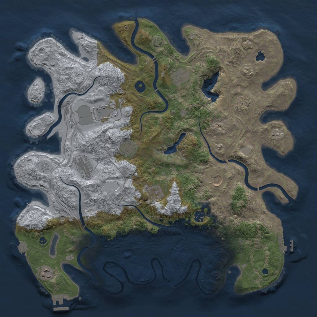 Rust Map: Procedural Map, Size: 4250, Seed: 777365420, 16 Monuments