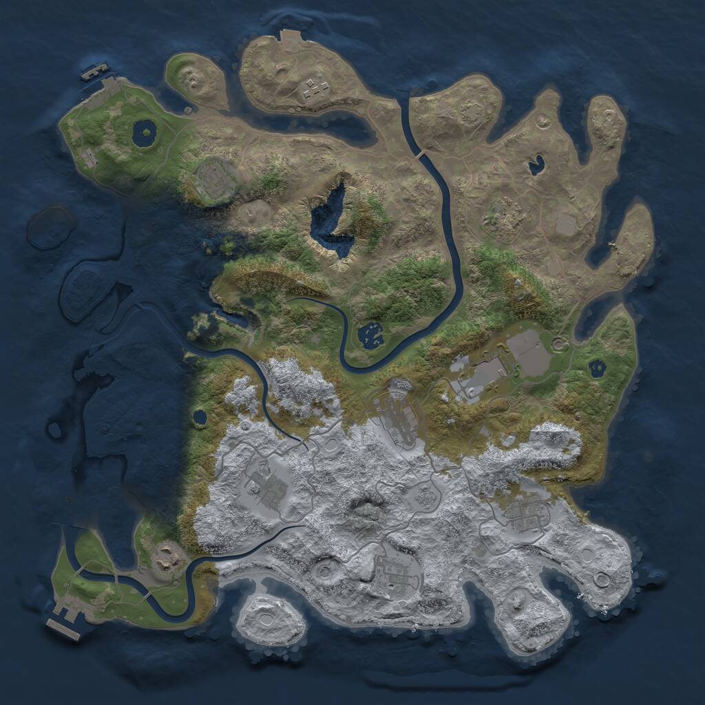 Rust Map: Procedural Map, Size: 4000, Seed: 448196652, 16 Monuments