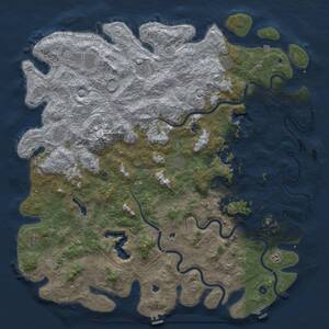 Thumbnail Rust Map: Procedural Map, Size: 6000, Seed: 1336, 17 Monuments