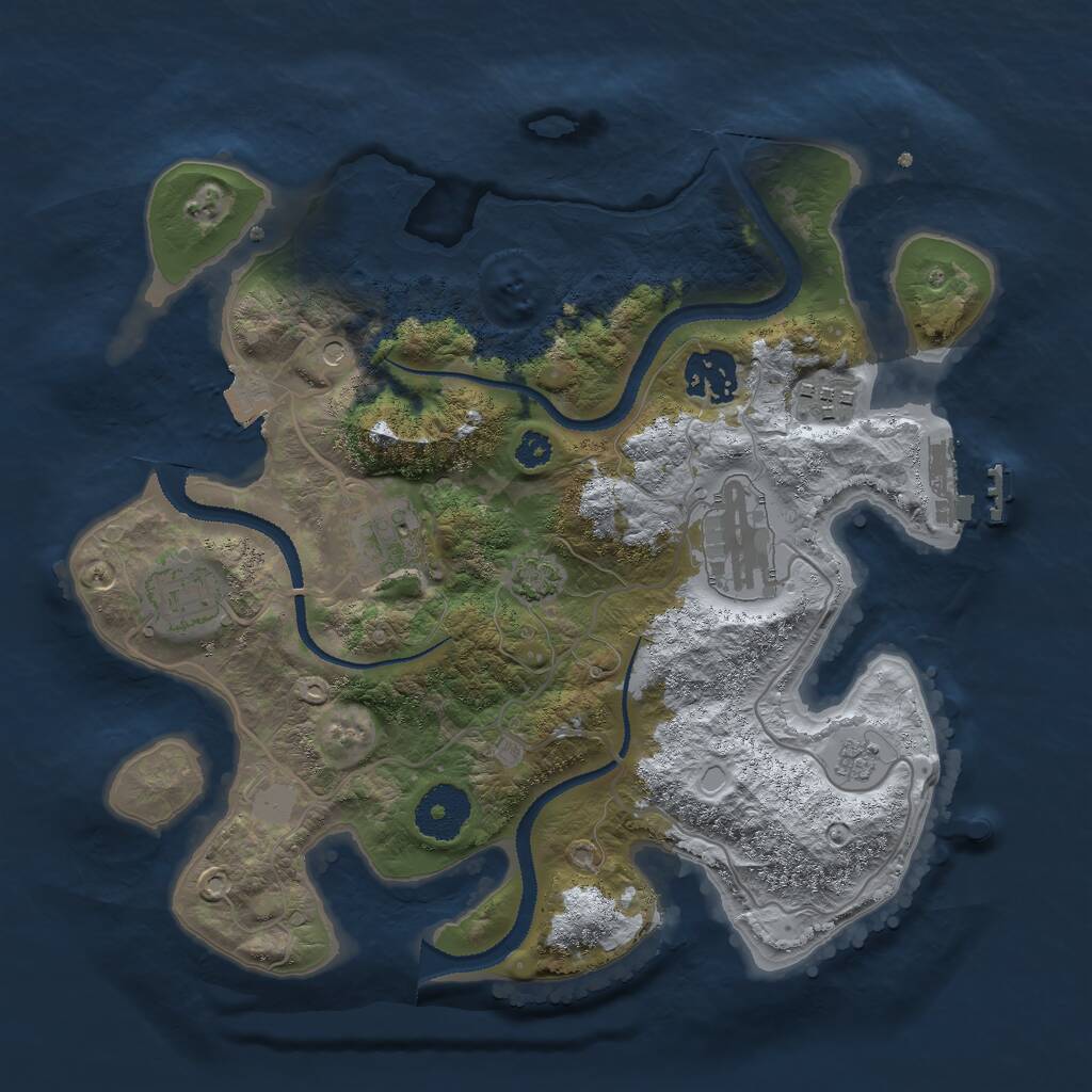 Rust Map: Procedural Map, Size: 3000, Seed: 1263456980, 10 Monuments