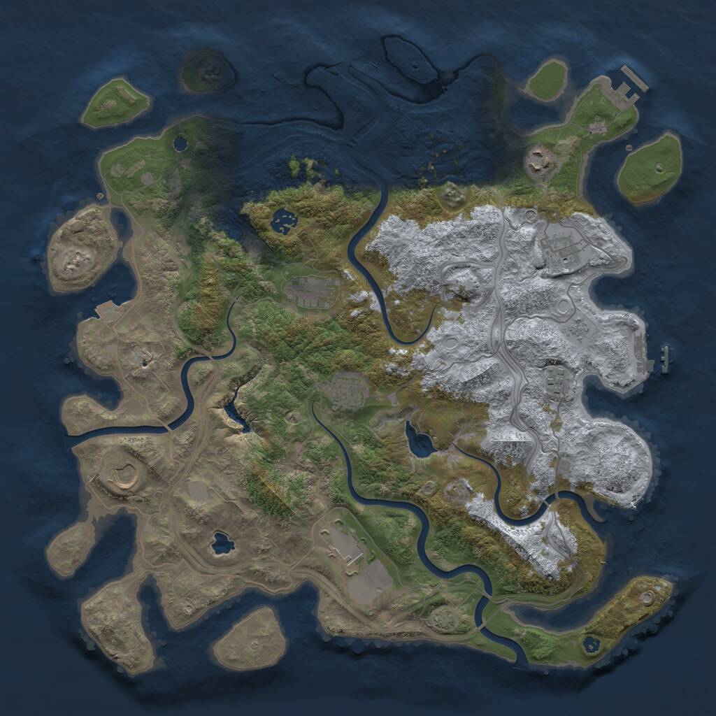 Rust Map: Procedural Map, Size: 4250, Seed: 1952632688, 14 Monuments