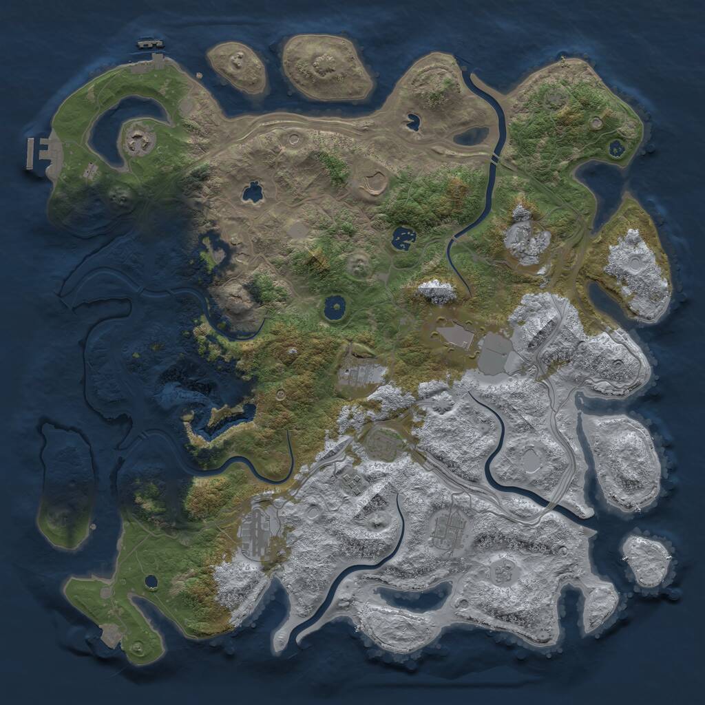 Rust Map: Procedural Map, Size: 4500, Seed: 562282769, 17 Monuments