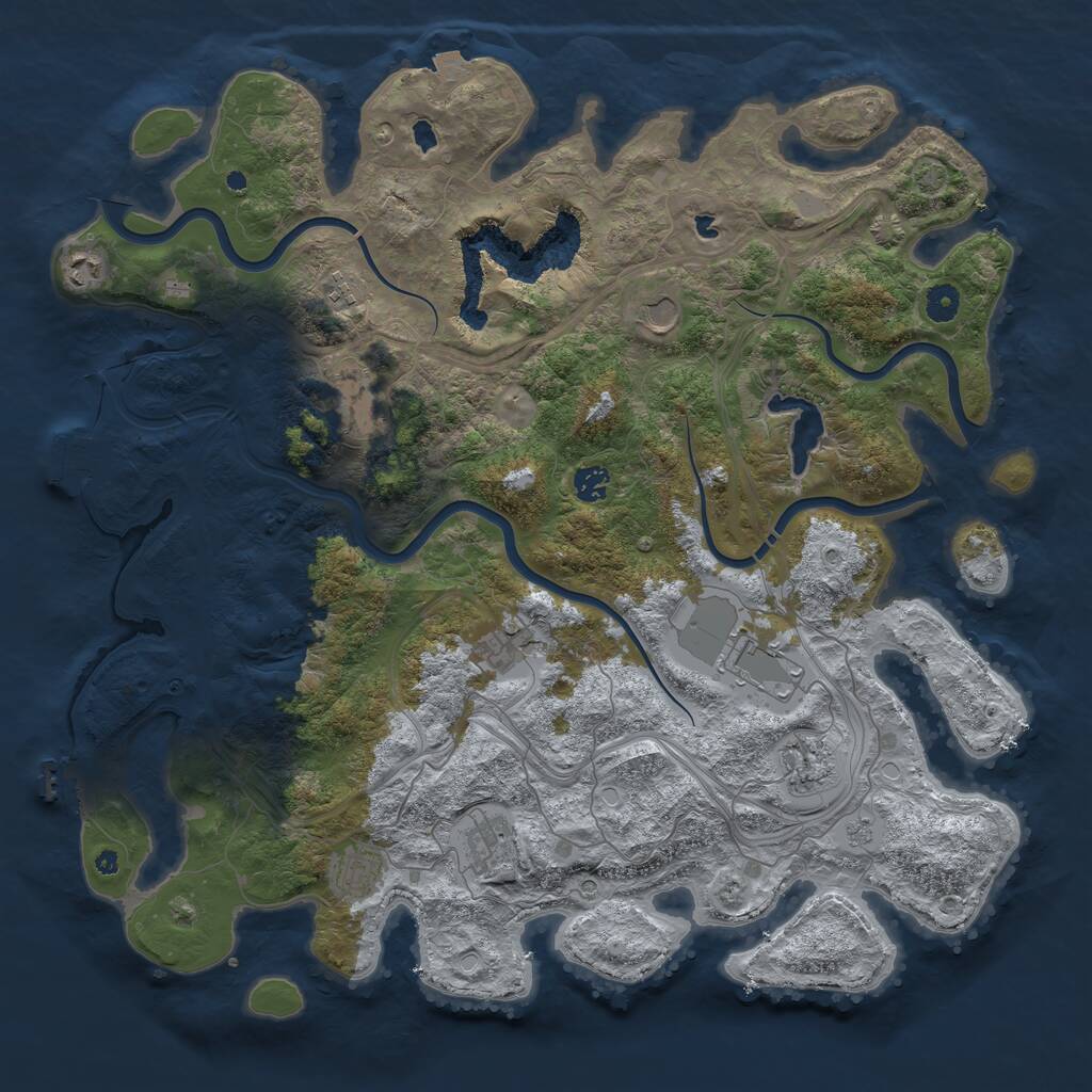 Rust Map: Procedural Map, Size: 4500, Seed: 1648180261, 16 Monuments