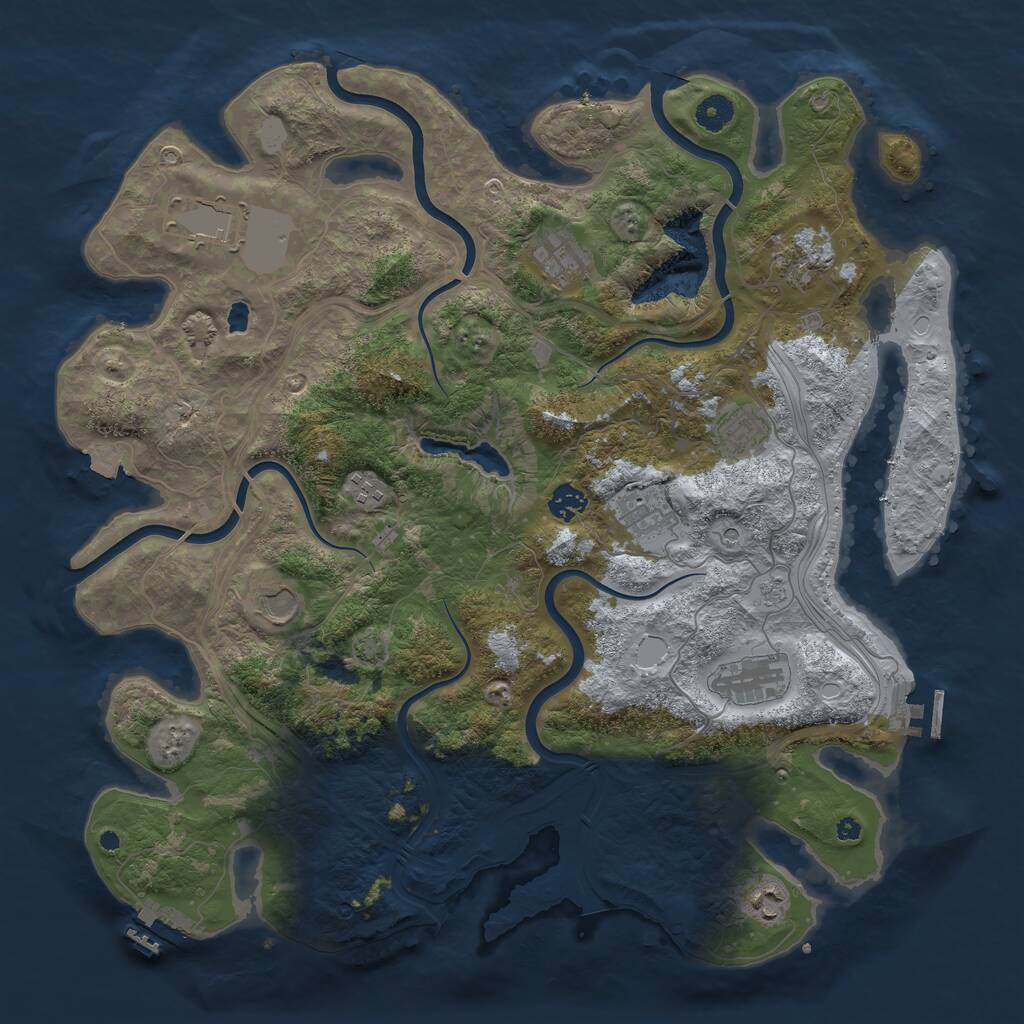 Rust Map: Procedural Map, Size: 4250, Seed: 2003383278, 16 Monuments