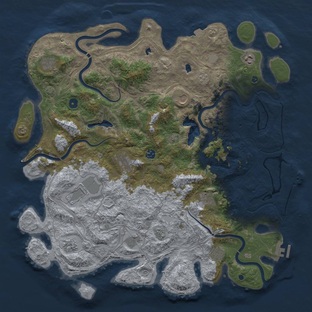 Rust Map: Procedural Map, Size: 4800, Seed: 1251306757, 17 Monuments