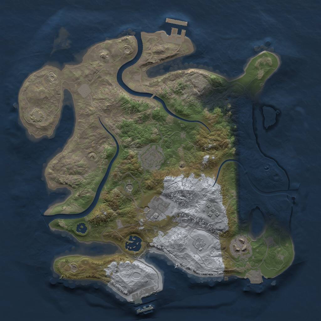 Rust Map: Procedural Map, Size: 3000, Seed: 284031866, 11 Monuments
