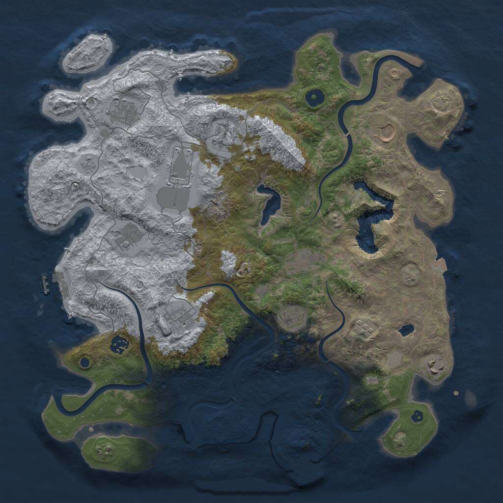 Rust Map: Procedural Map, Size: 4200, Seed: 1655420410, 17 Monuments