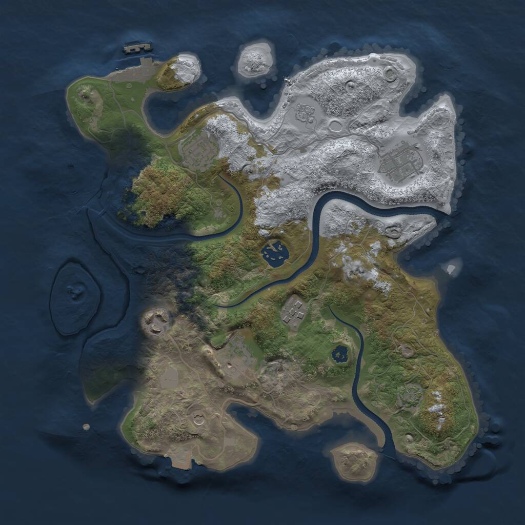 Rust Map: Procedural Map, Size: 3100, Seed: 661764, 11 Monuments