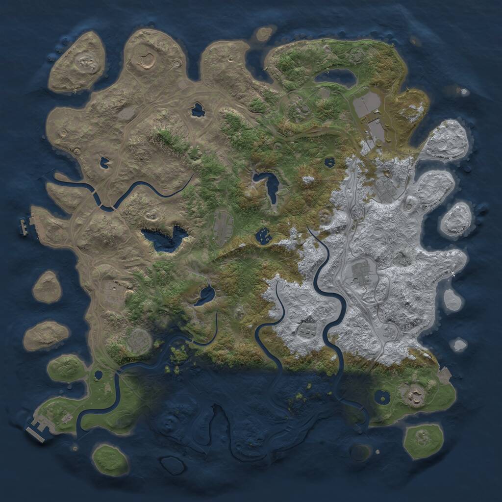 Rust Map: Procedural Map, Size: 4800, Seed: 2056159002, 17 Monuments