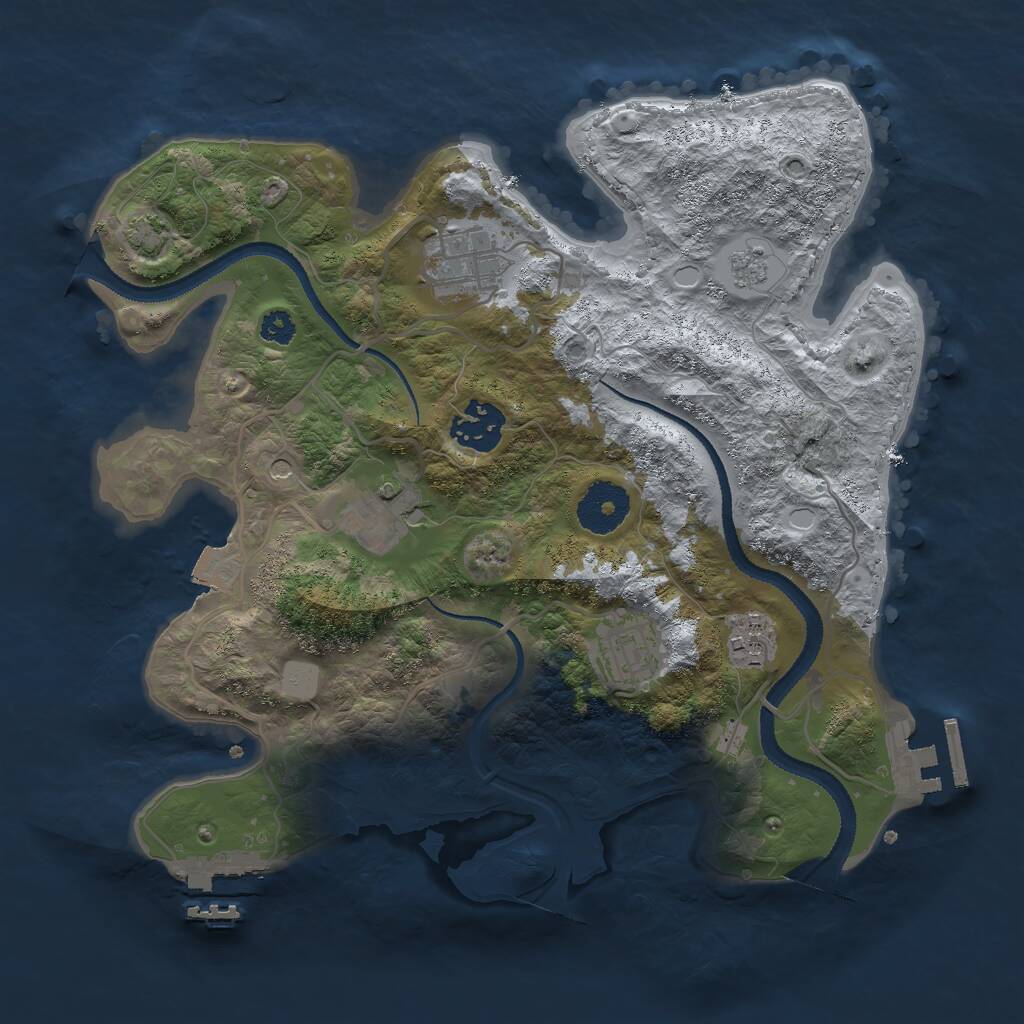 Rust Map: Procedural Map, Size: 3000, Seed: 856878337, 11 Monuments