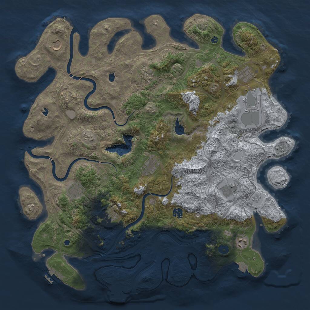 Rust Map: Procedural Map, Size: 4500, Seed: 1798369536, 17 Monuments
