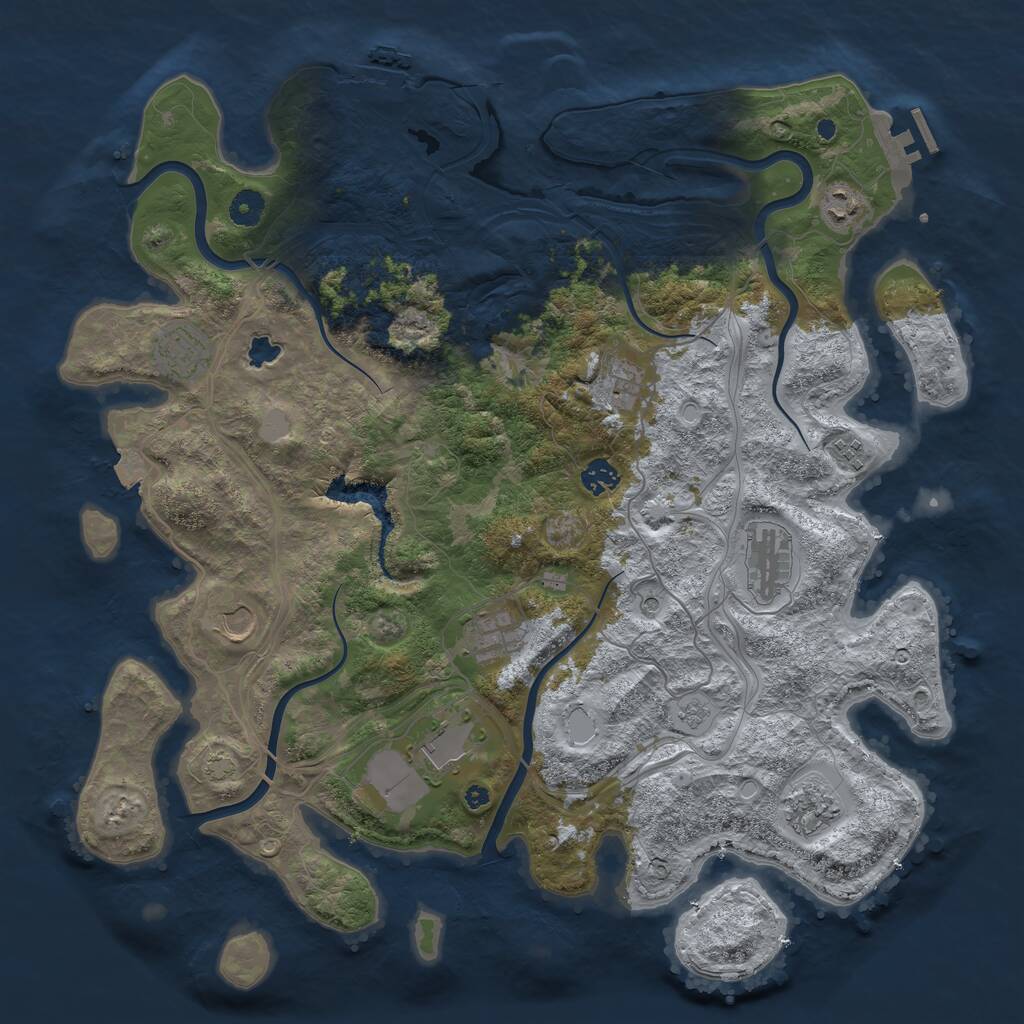 Rust Map: Procedural Map, Size: 4300, Seed: 2122656955, 16 Monuments