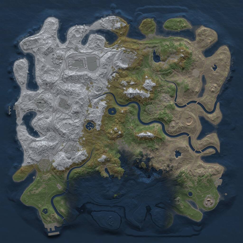 Rust Map: Procedural Map, Size: 4500, Seed: 490312183, 17 Monuments