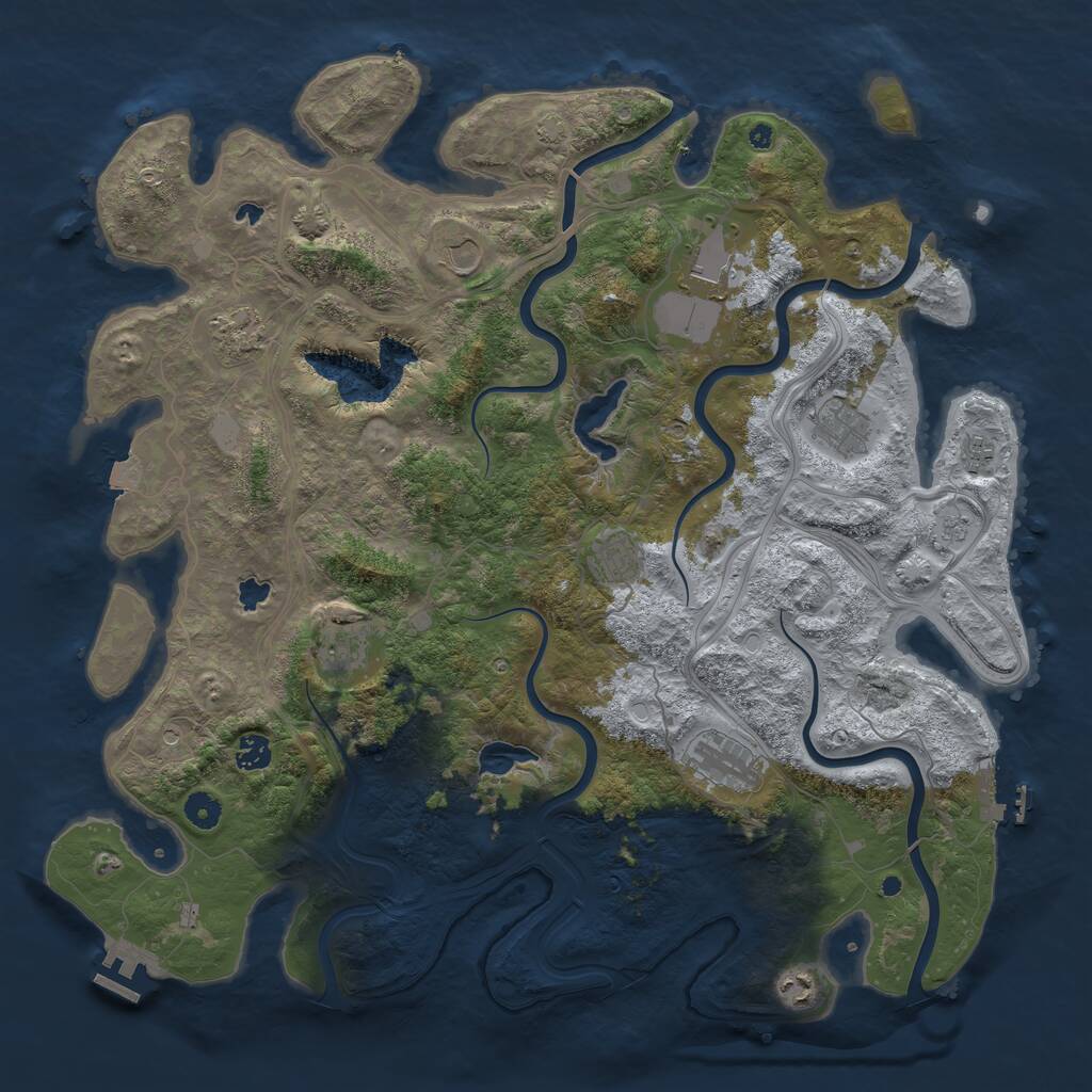 Rust Map: Procedural Map, Size: 4500, Seed: 2138400164, 16 Monuments