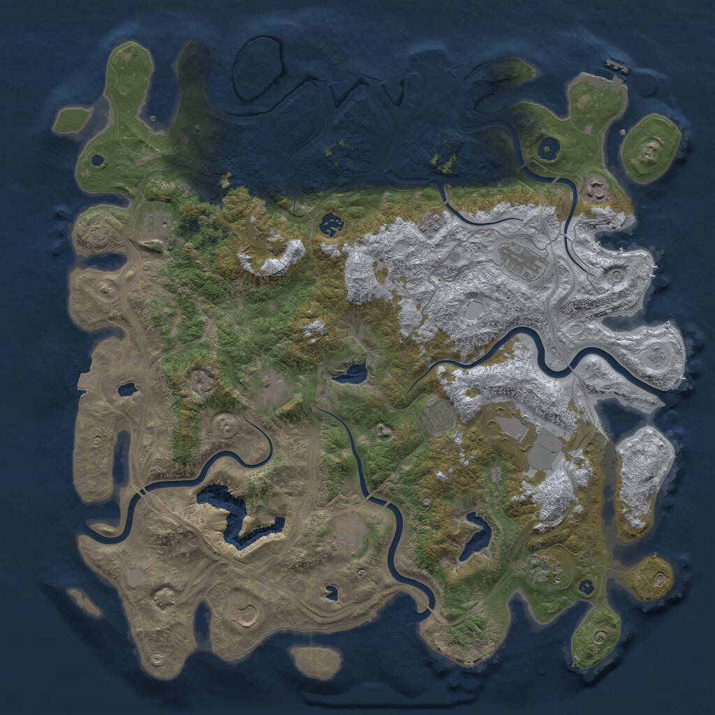 Rust Map: Procedural Map, Size: 4800, Seed: 442579756, 17 Monuments