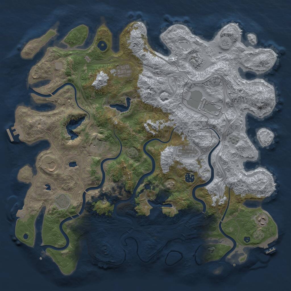 Rust Map: Procedural Map, Size: 4500, Seed: 944993616, 16 Monuments
