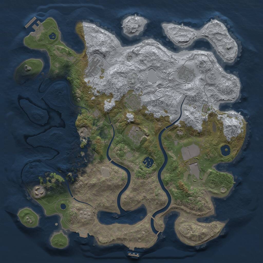 Rust Map: Procedural Map, Size: 3750, Seed: 526105194, 15 Monuments