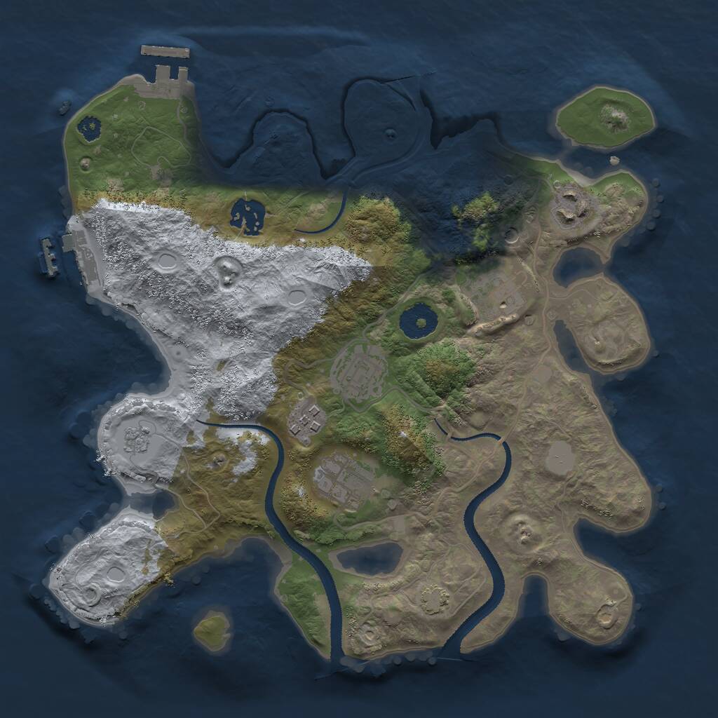 Rust Map: Procedural Map, Size: 3000, Seed: 582212254, 12 Monuments