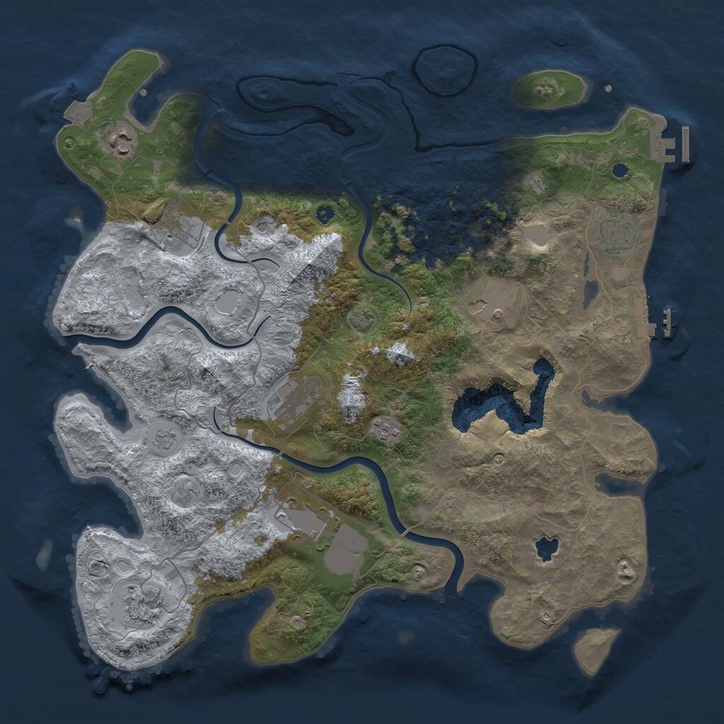 Rust Map: Procedural Map, Size: 4000, Seed: 1829437022, 14 Monuments