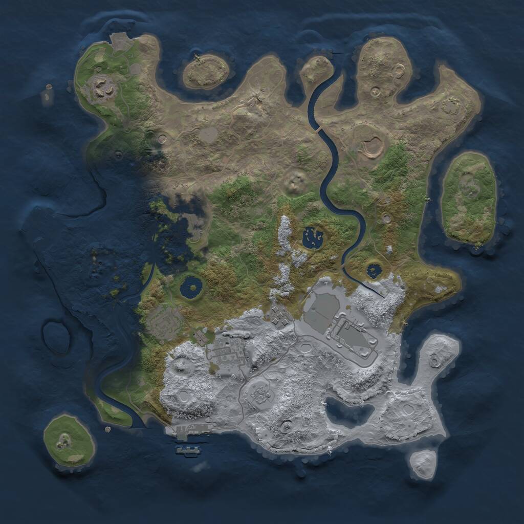 Rust Map: Procedural Map, Size: 3607, Seed: 2748873, 14 Monuments