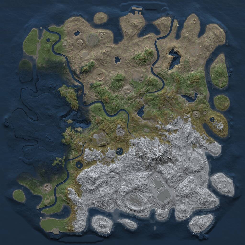 Rust Map: Procedural Map, Size: 5000, Seed: 331391132, 17 Monuments