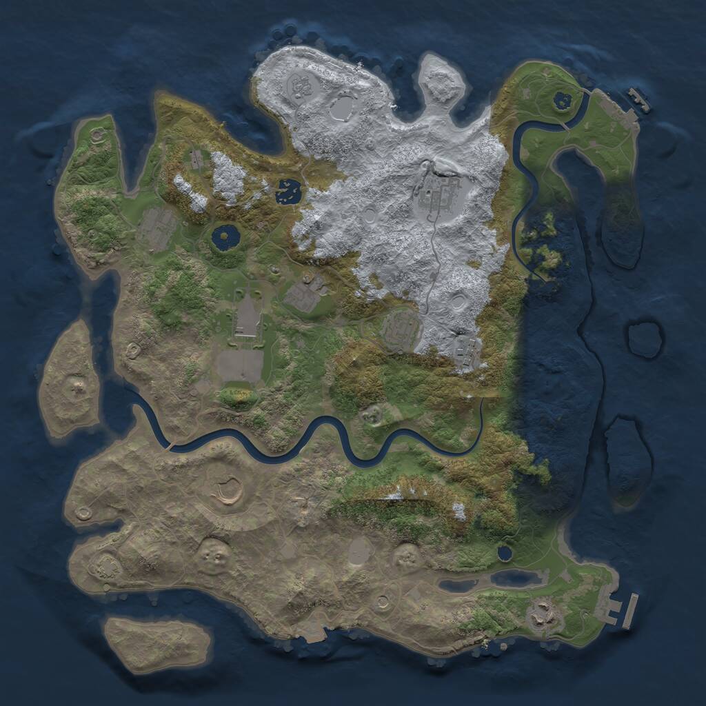 Rust Map: Procedural Map, Size: 3950, Seed: 220919520, 15 Monuments