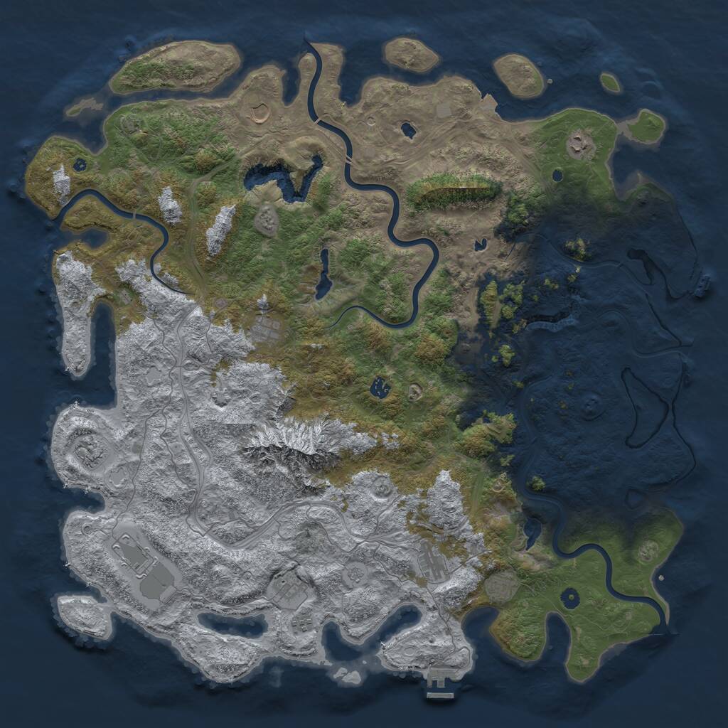 Rust Map: Procedural Map, Size: 5500, Seed: 628394302, 17 Monuments