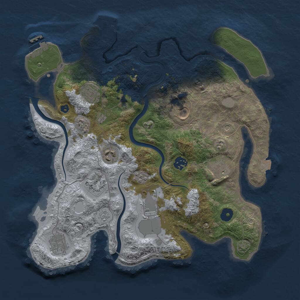 Rust Map: Procedural Map, Size: 3500, Seed: 10481, 15 Monuments