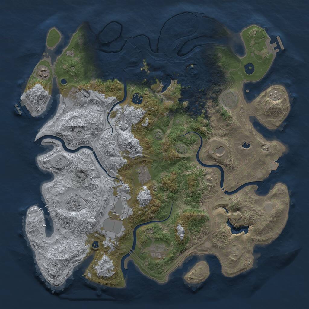 Rust Map: Procedural Map, Size: 4300, Seed: 9114025, 16 Monuments