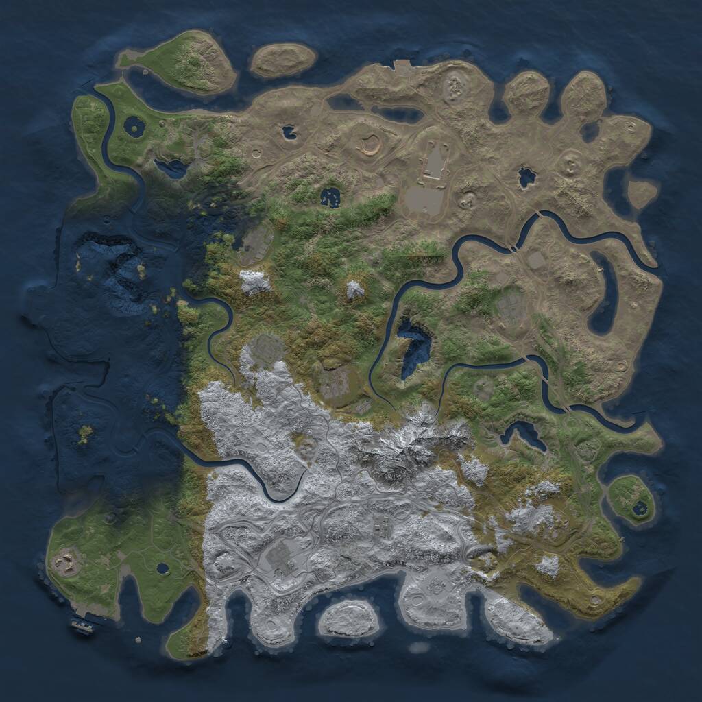 Rust Map: Procedural Map, Size: 5000, Seed: 67423311, 17 Monuments
