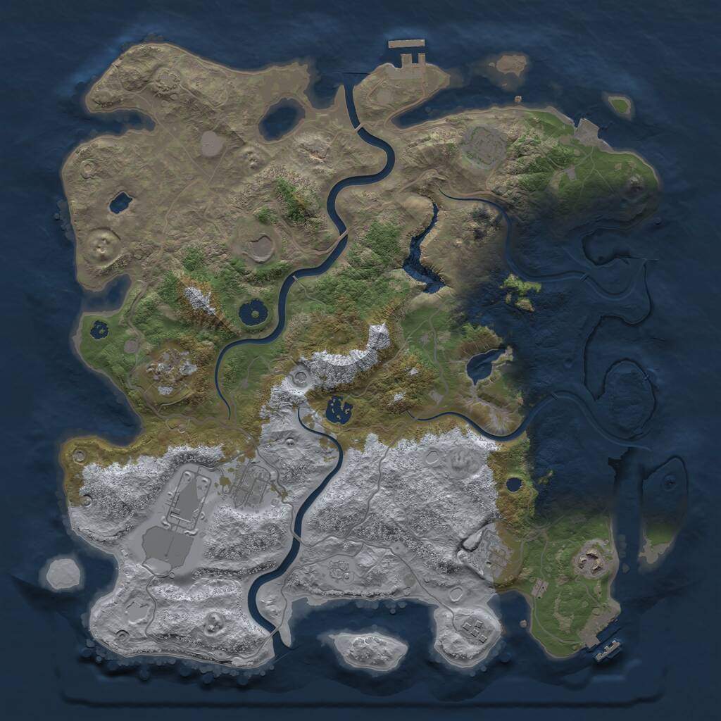 Rust Map: Procedural Map, Size: 4000, Seed: 1883627055, 15 Monuments