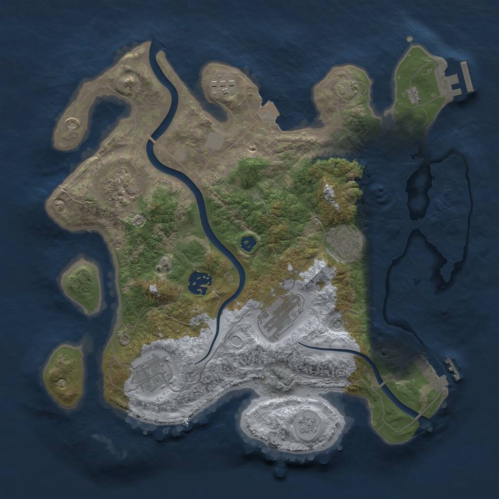 Rust Map: Procedural Map, Size: 3200, Seed: 1614537444, 12 Monuments