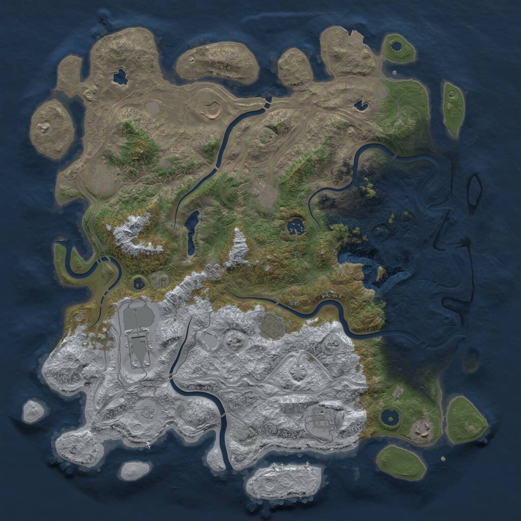 Rust Map: Procedural Map, Size: 4500, Seed: 1344513670, 13 Monuments