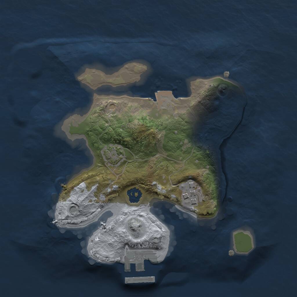Rust Map: Procedural Map, Size: 2000, Seed: 1431146102, 4 Monuments