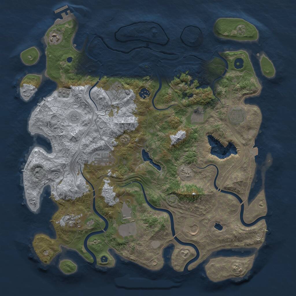 Rust Map: Procedural Map, Size: 4250, Seed: 1866191017, 15 Monuments
