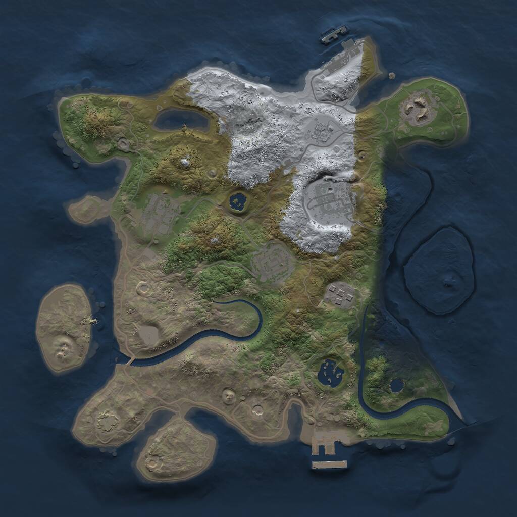 Rust Map: Procedural Map, Size: 3000, Seed: 1795452926, 12 Monuments