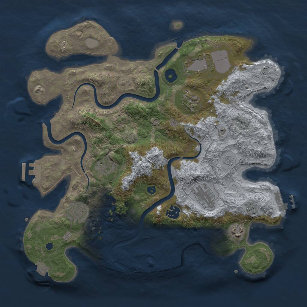 Rust Map: Procedural Map, Size: 3500, Seed: 34560, 14 Monuments