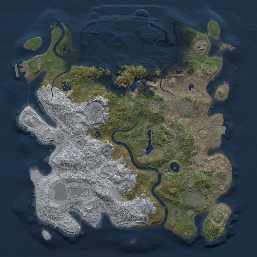 Rust Map: Procedural Map, Size: 4000, Seed: 95178, 14 Monuments
