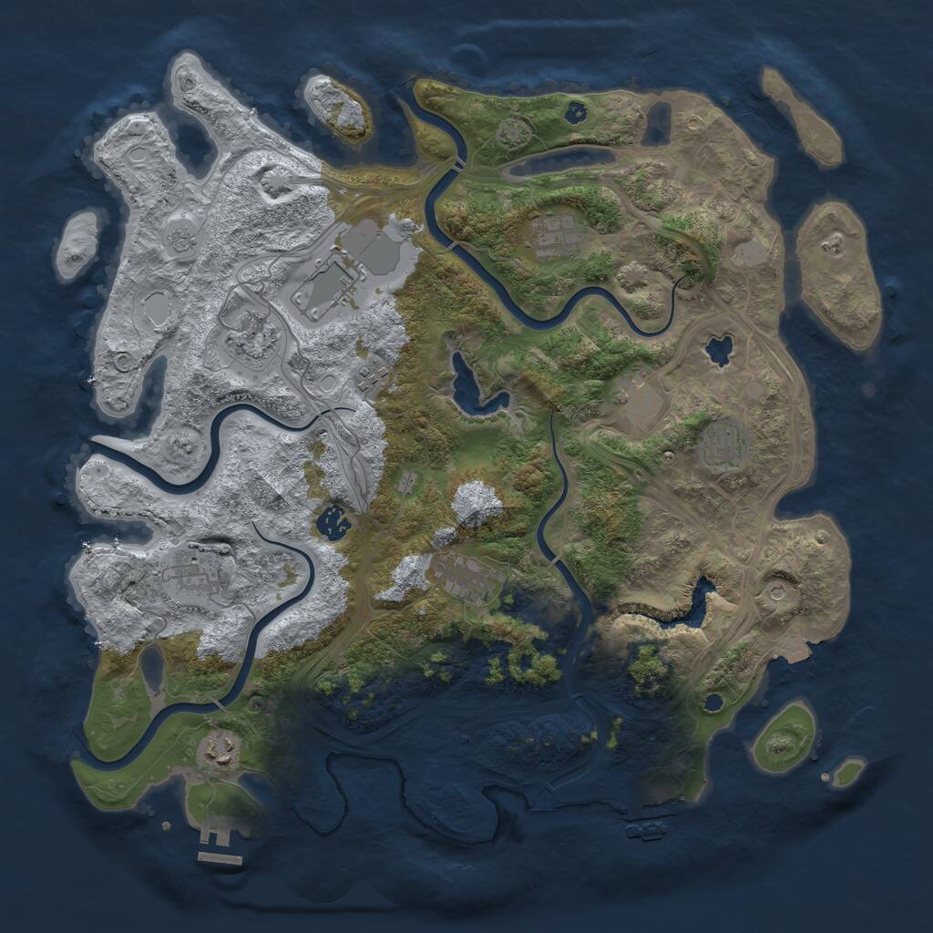 Rust Map: Procedural Map, Size: 4250, Seed: 252760, 16 Monuments