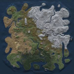 Thumbnail Rust Map: Procedural Map, Size: 5000, Seed: 2875, 19 Monuments