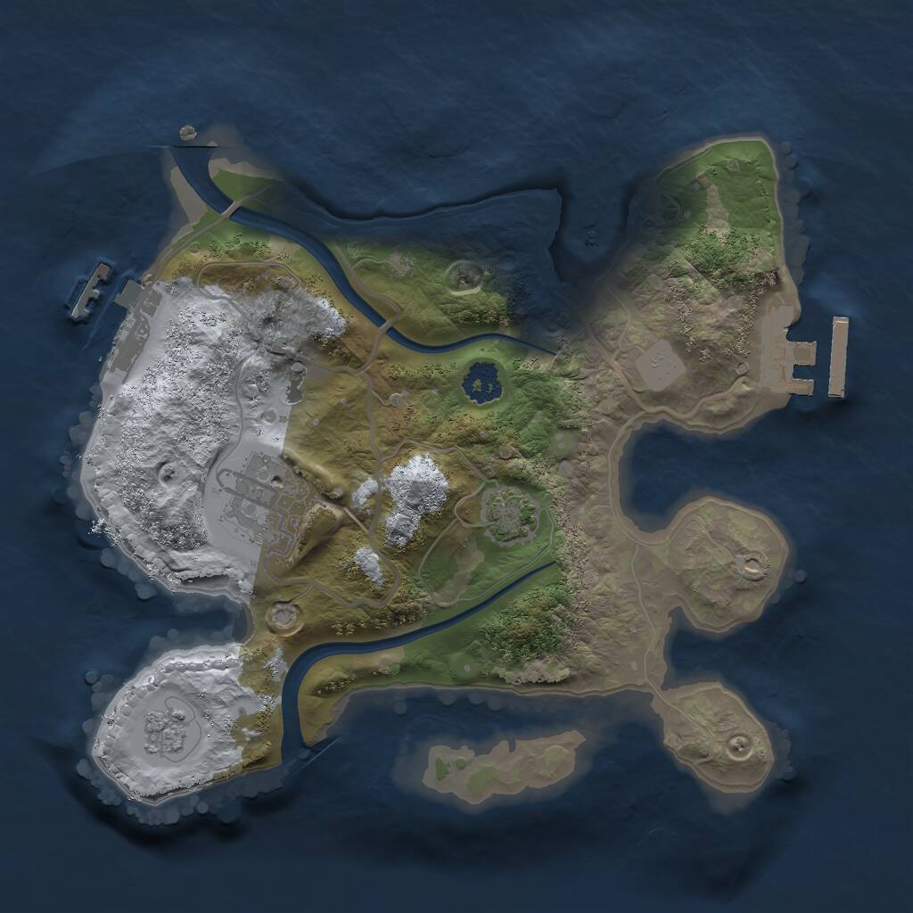 Rust Map: Procedural Map, Size: 2300, Seed: 2212704, 6 Monuments