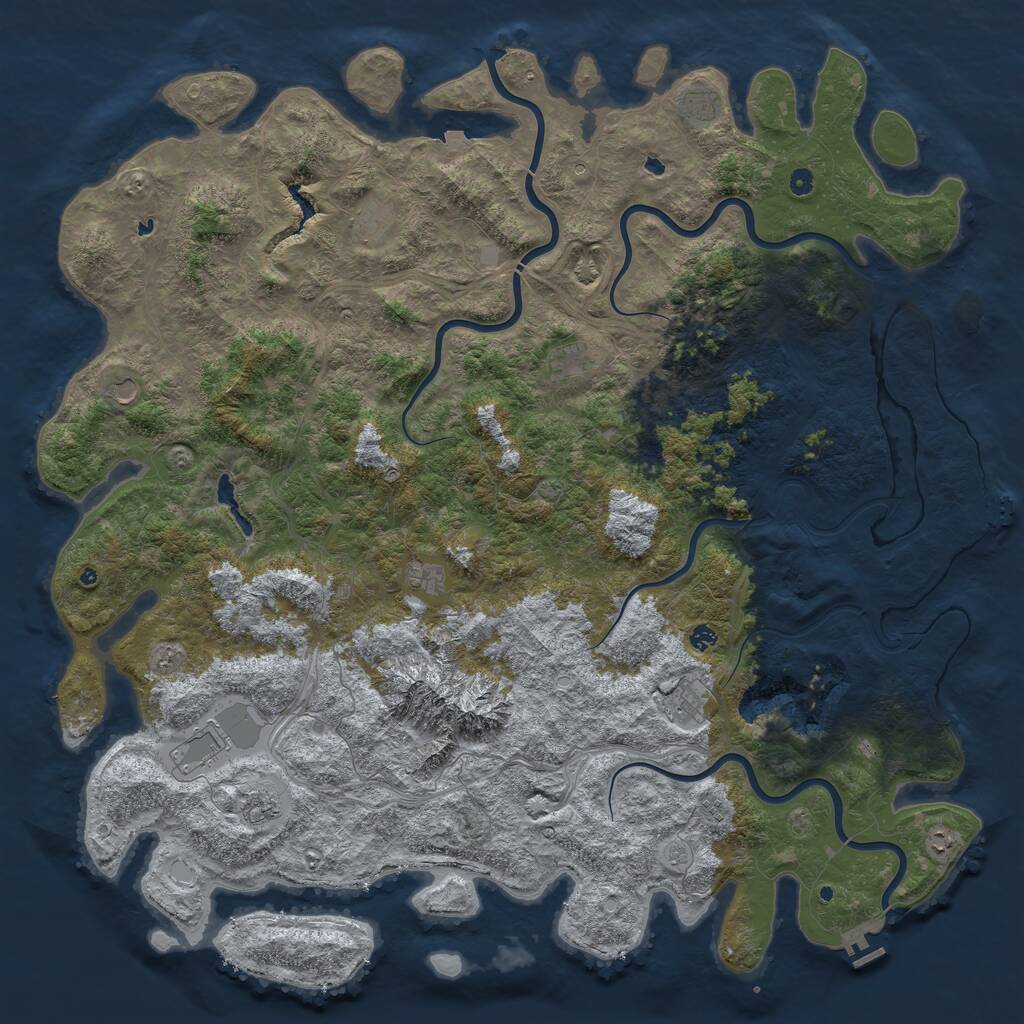Rust Map: Procedural Map, Size: 6000, Seed: 1837587302, 17 Monuments