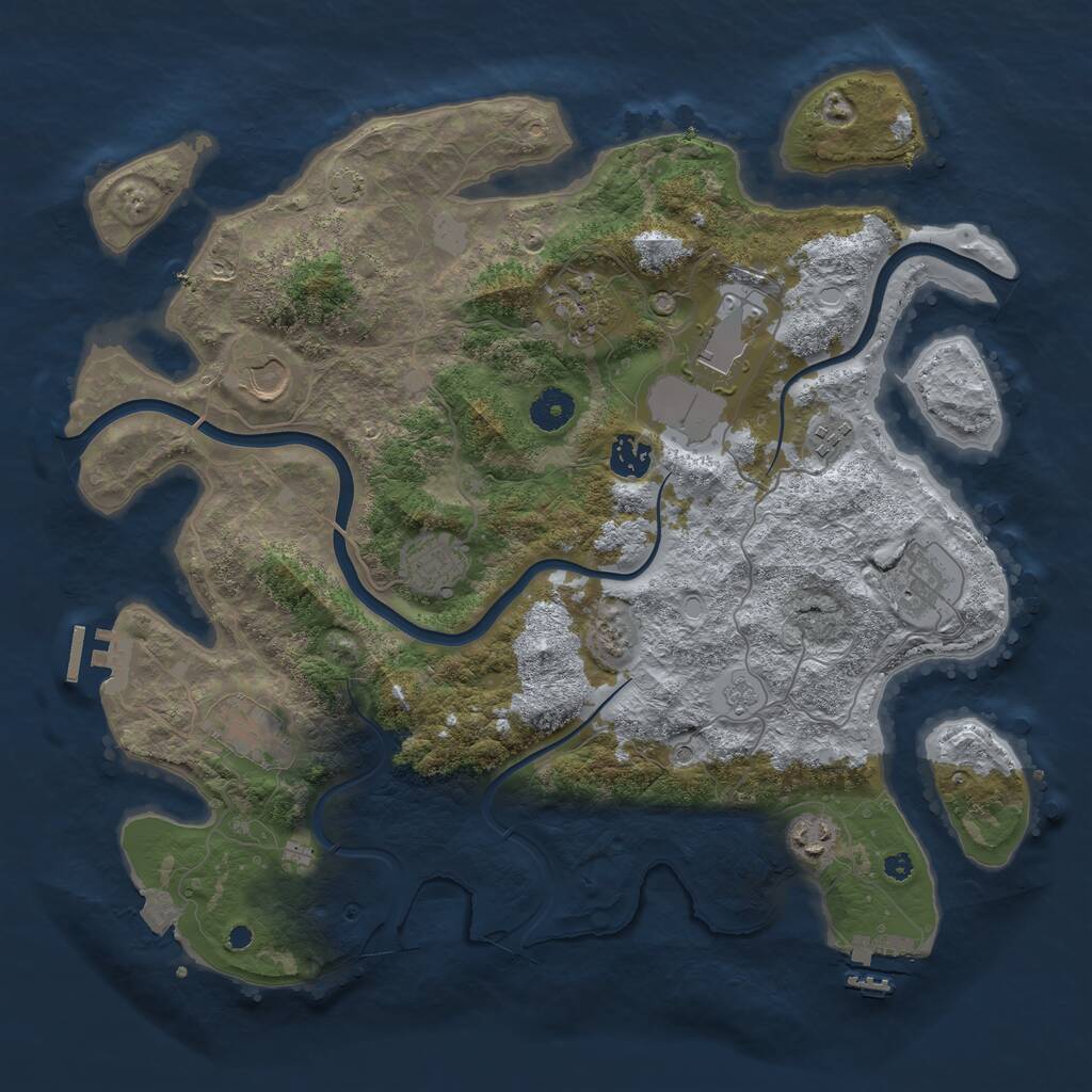 Rust Map: Procedural Map, Size: 3875, Seed: 25, 15 Monuments